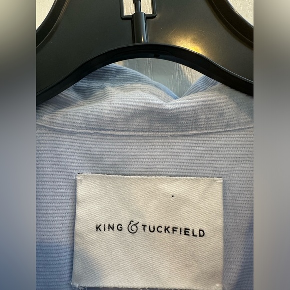 king & tuckfield open back blue corduroy oversized tunic shirt w pockets small - Picture 2 of 7